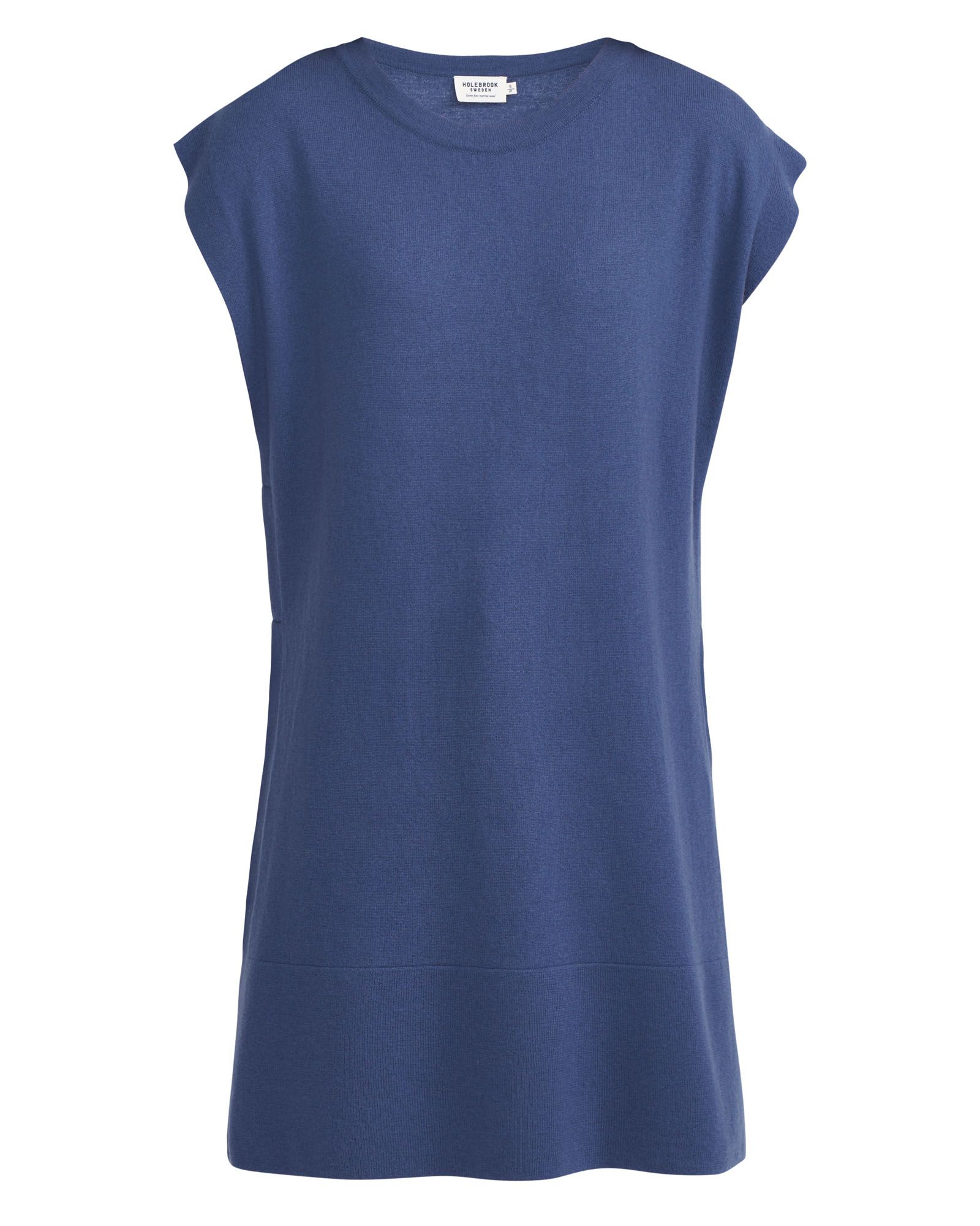 Adela Vest, Fade Blue, L Stickad väst med höga slits