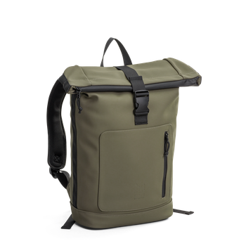 Rolltop ryggsäck Laptop 17" vattenavvisande 20L Grön