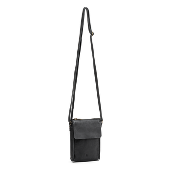 Phonebag i skinn Svart