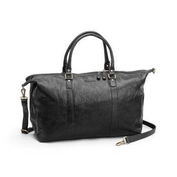 Weekendbag skinn medium Svart