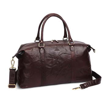 Weekendbag skinn medium Brun