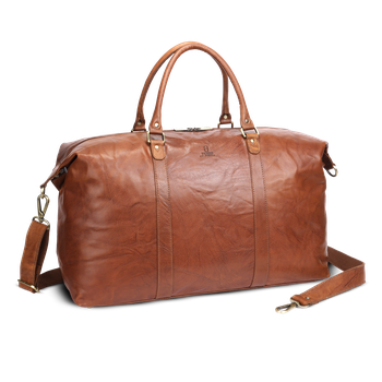 Weekend bag XL i skinn Cognac