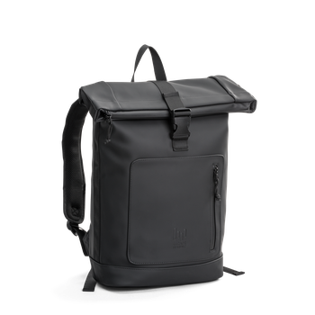 Rolltop ryggsäck Laptop 17" vattenavvisande 20L Svart