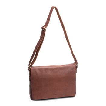 Datorväska messenger 16" i skinn Cognac
