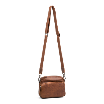 Crossbody leather bag Cognac