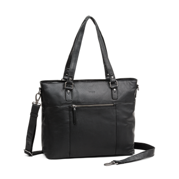 Leather Tote workbag 16" Svart