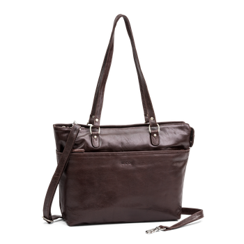 City tote i skinn Brun
