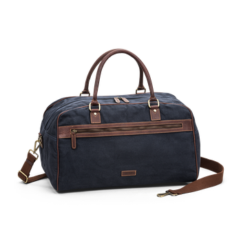 Weekendbag i canvas och skinn Weekendbag i canvas och skinn Marinblå