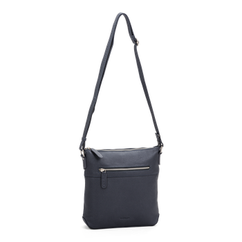 Crossbody axelväska Medium i skinn Marinblå