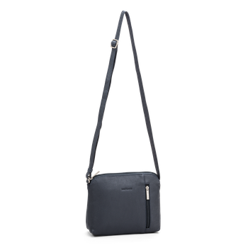 Crossover i skinn Marinblå