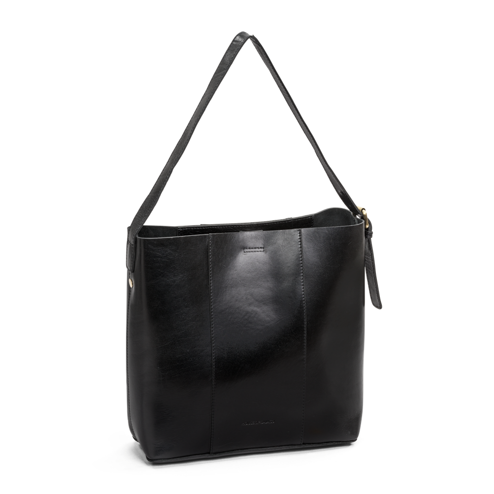 Bucket bag i skinn