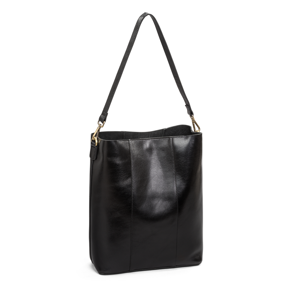 Bucket bag 16" i skinn