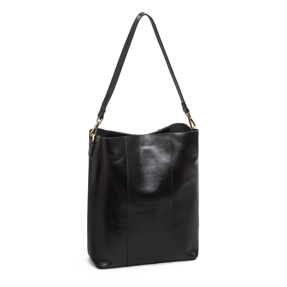 Bucket bag 16" i skinn