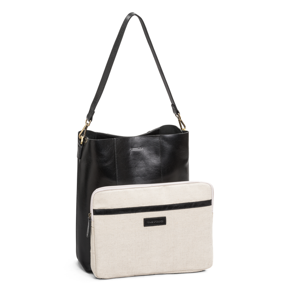 Bucket bag 16" i skinn