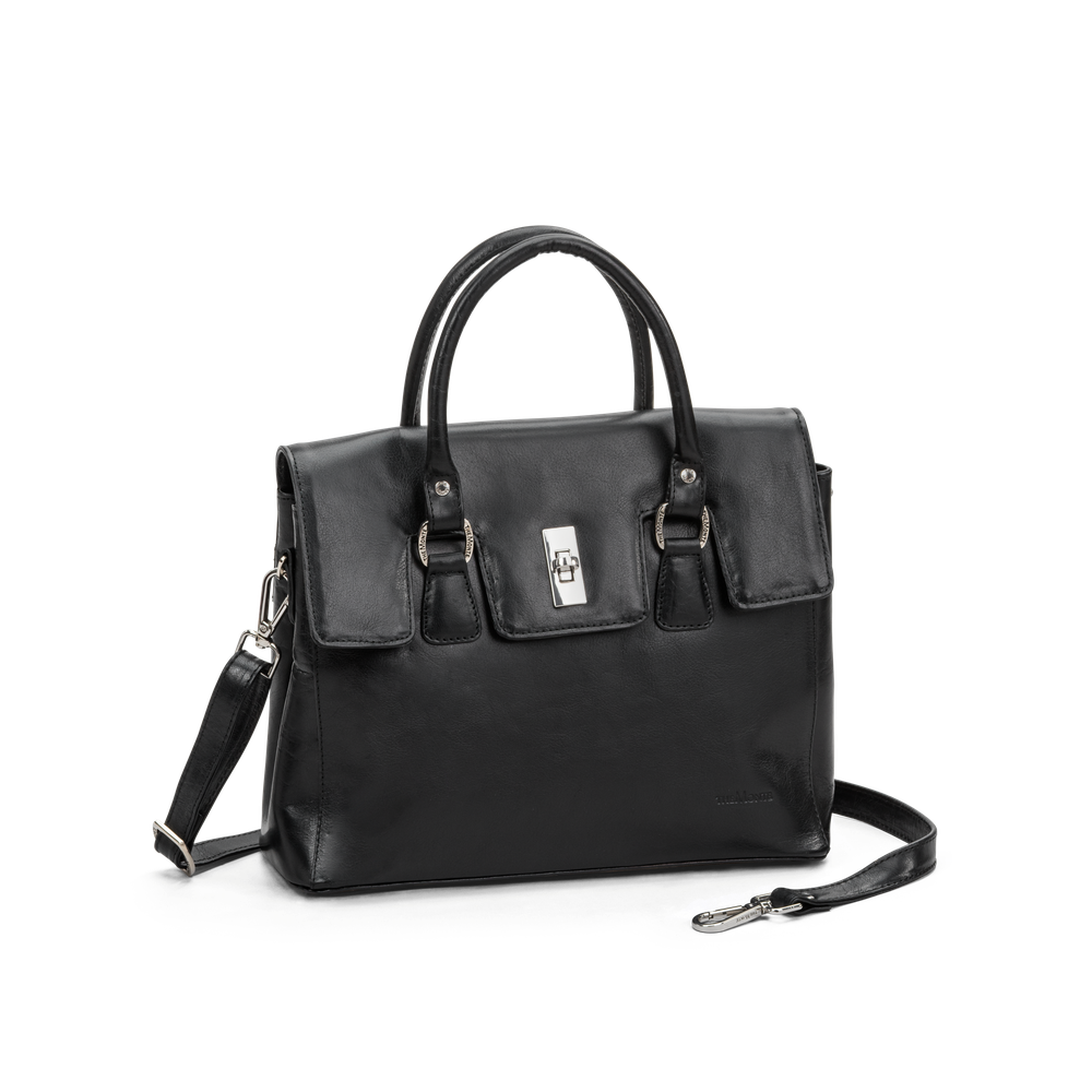 Satchel bag i skinn