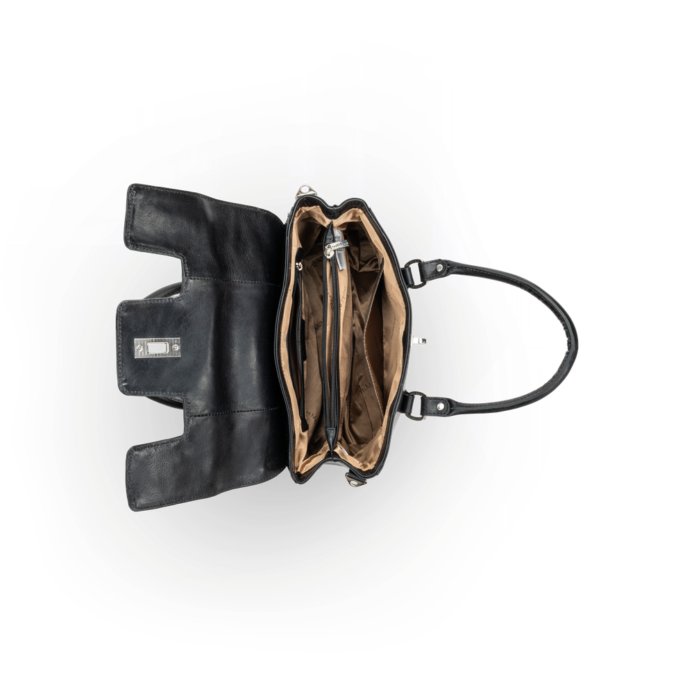 Satchel bag i skinn