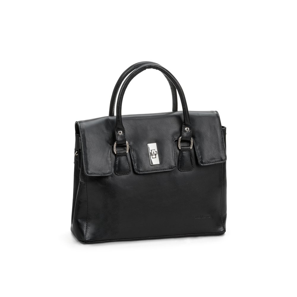 Satchel bag i skinn