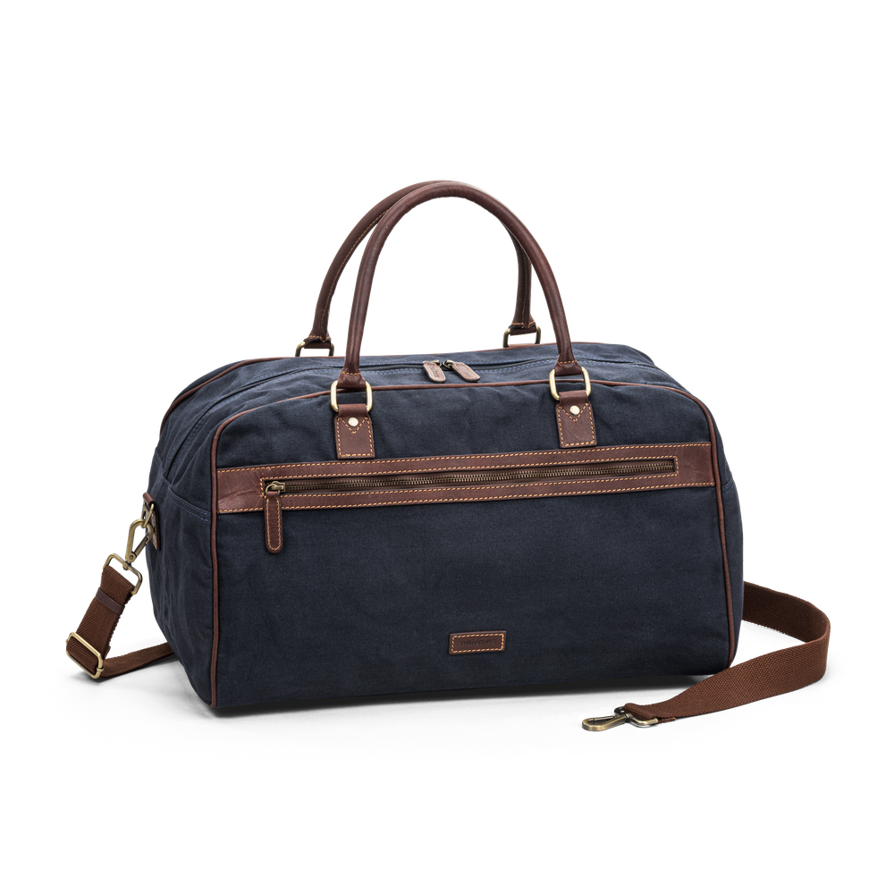 Weekendbag i canvas och skinn