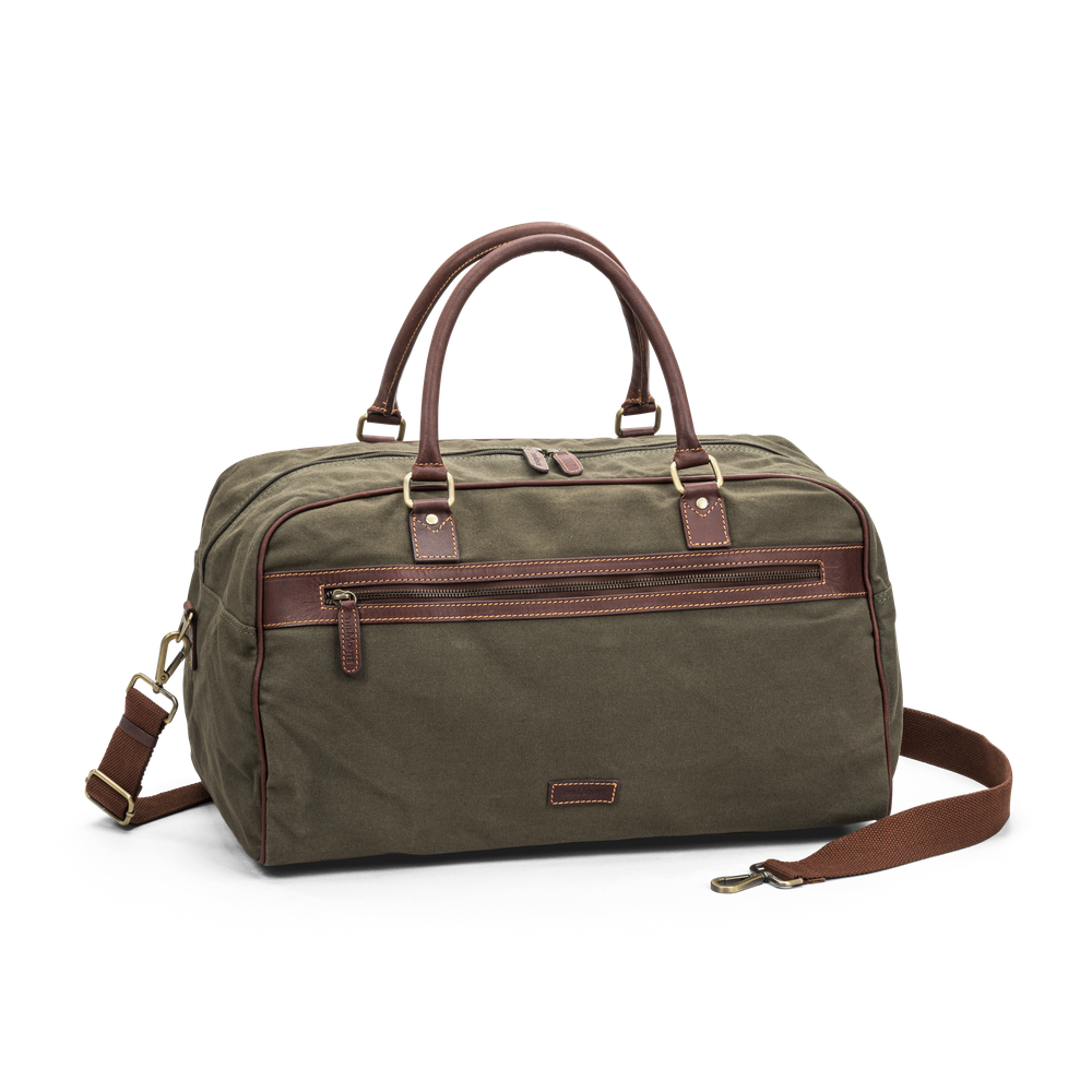 Weekendbag i canvas och skinn
