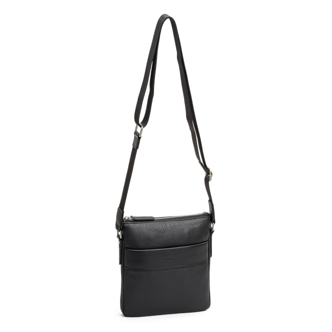 Crossbody i skinn Svart
