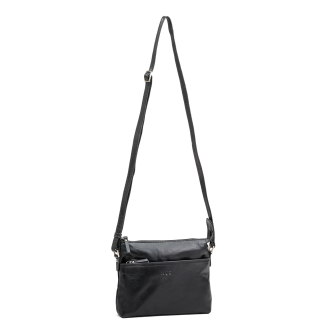 Crossbody skinnveske Svart