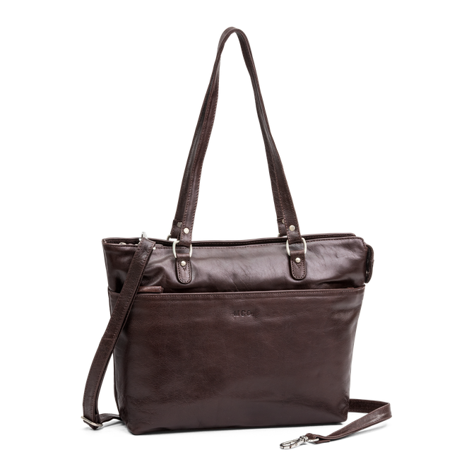 City tote i skinn Brun