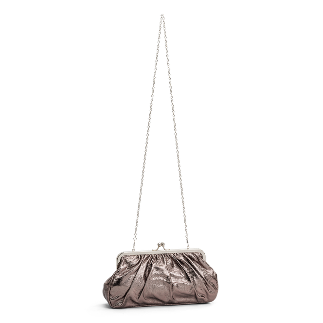 Clutch med metallbøyle Brun