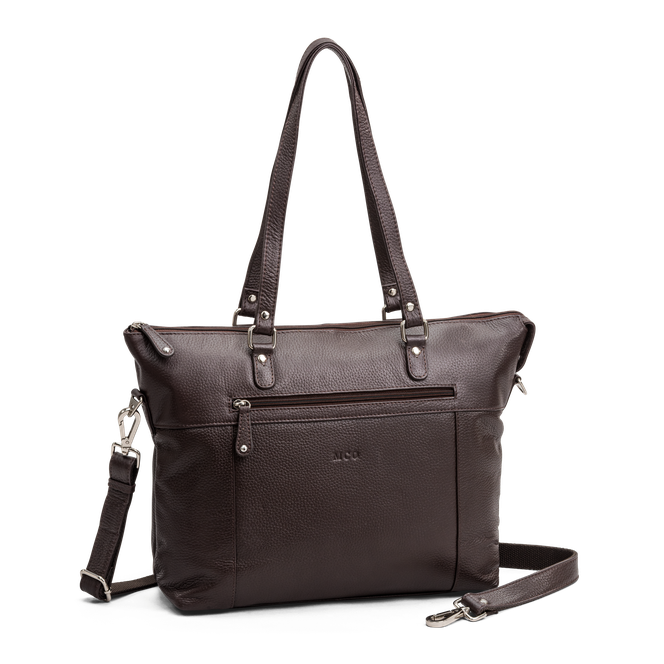 Tote veske i skinn til pc 13,3" Brun