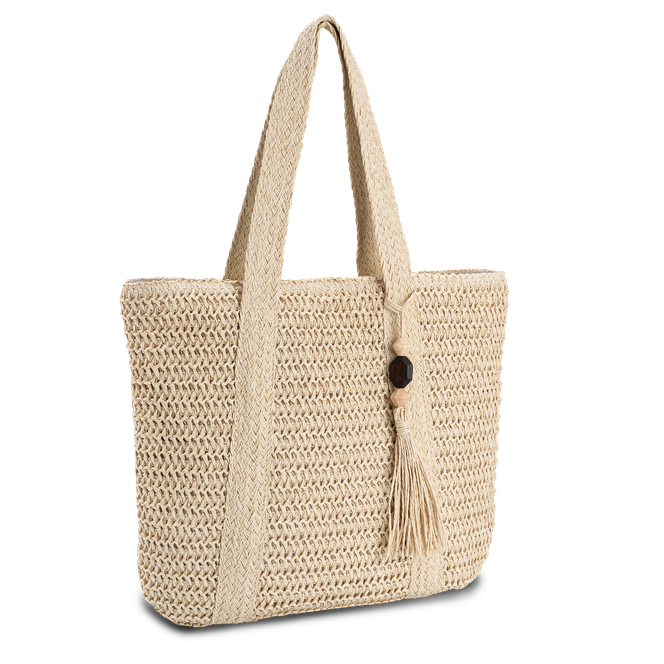 Shopper-veske i strå Beige