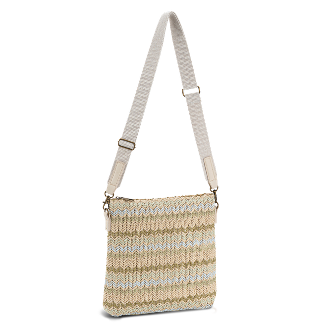 Crossbody-veske i strå Beige