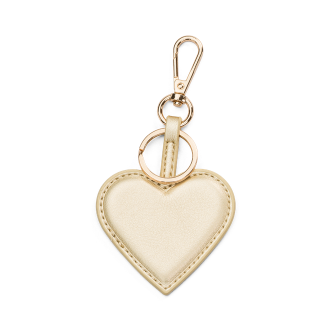 Bag charm/nøkkelring hjertemotiv Gull