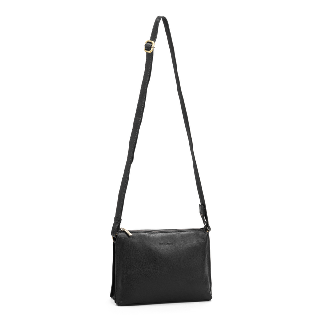 Clutch veske i skinn Svart