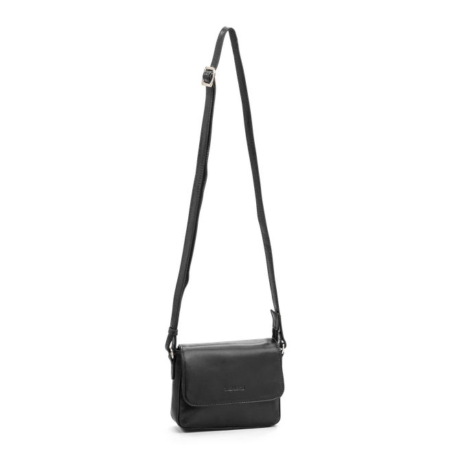 Crossbody-veske i skinn Svart