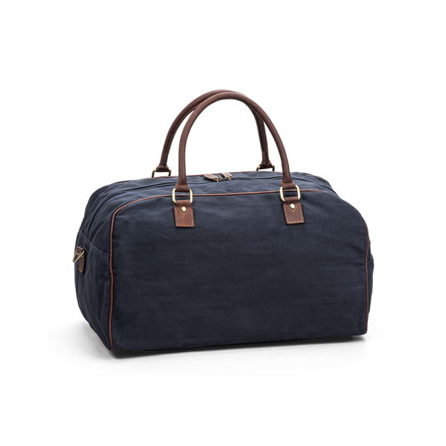 Weekendbag i canvas og skinn