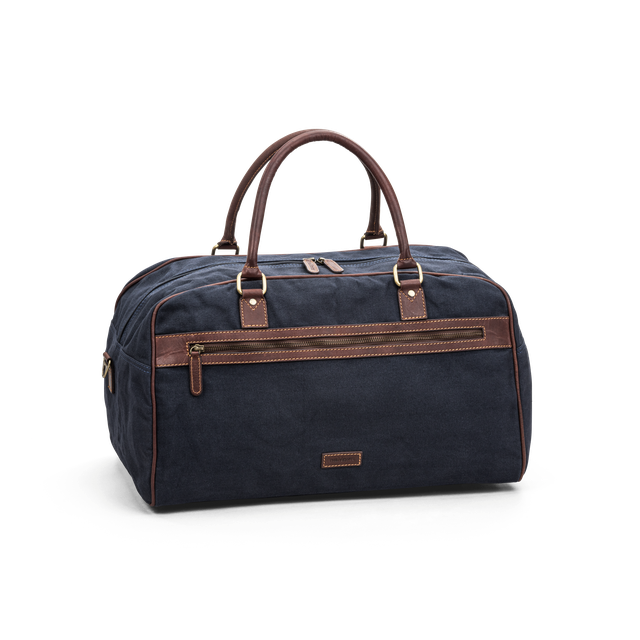 Weekendbag i canvas og skinn