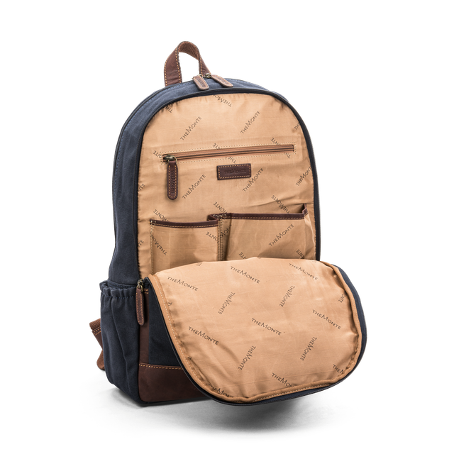 Ryggsekk 15,4” i canvas og skinn