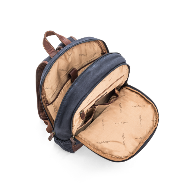 Ryggsekk 15,4” i canvas og skinn