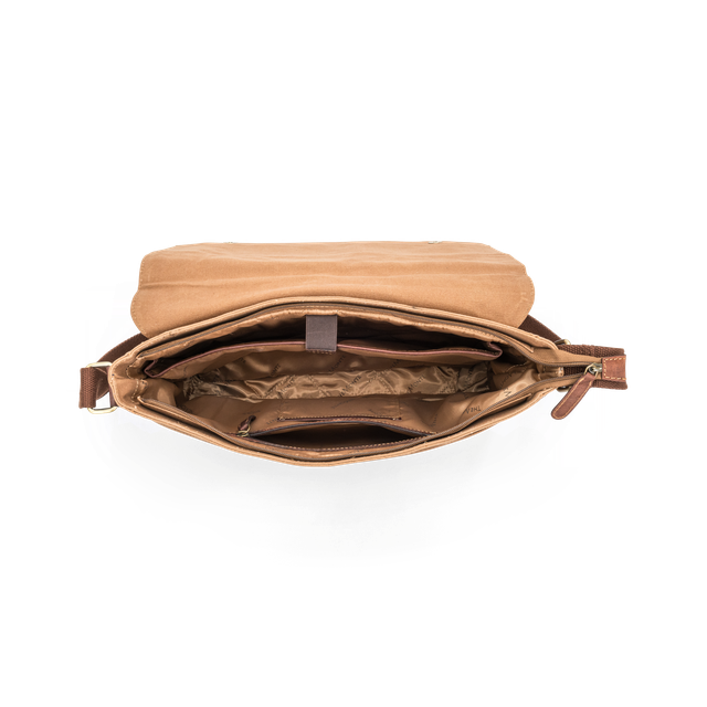 PC-veske 15,6” i canvas og skinn
