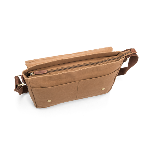 PC-veske 15,6” i canvas og skinn