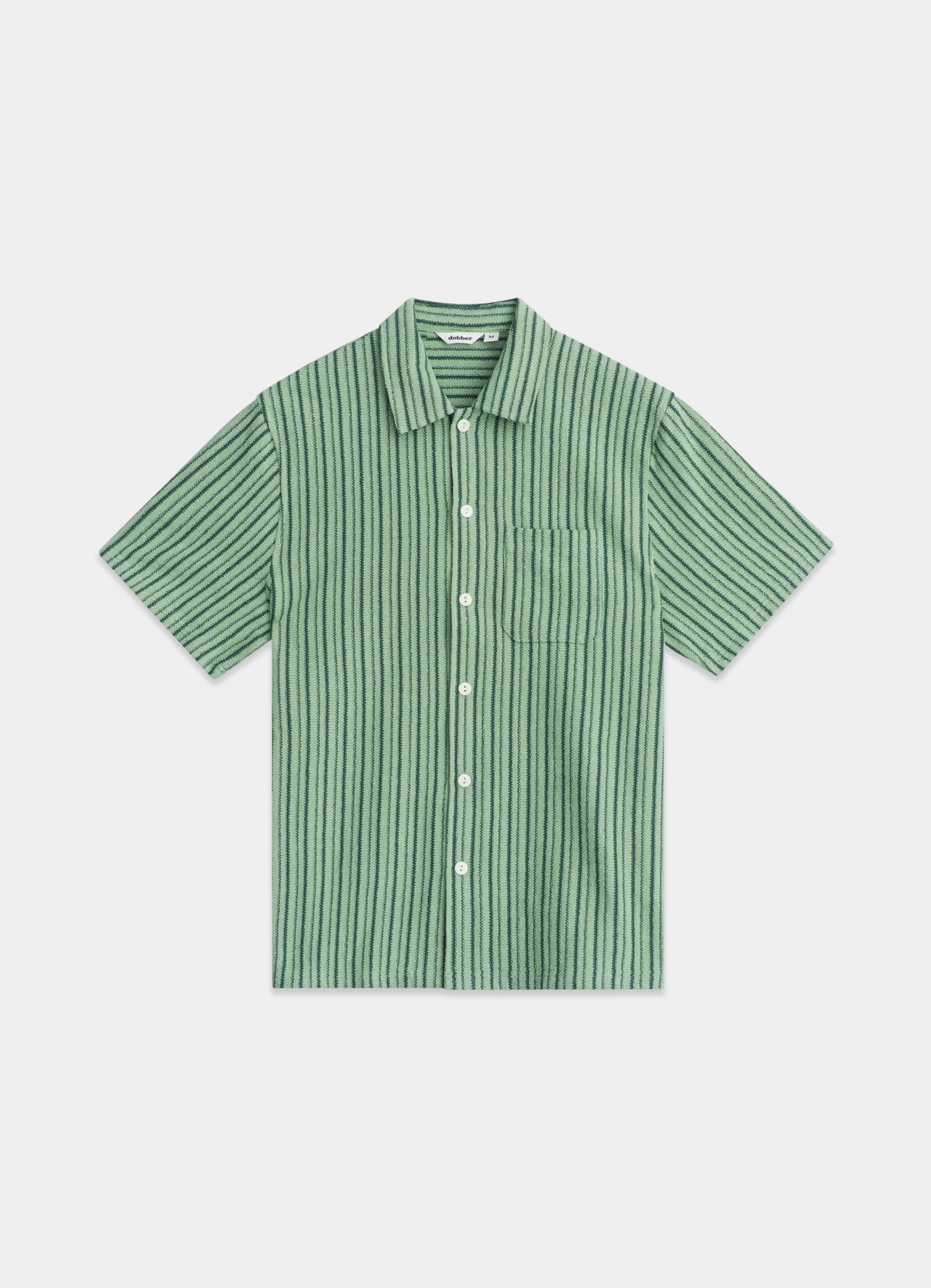 Grønstribet kortærmet jersey-polo til herre fra MQ Marqet.