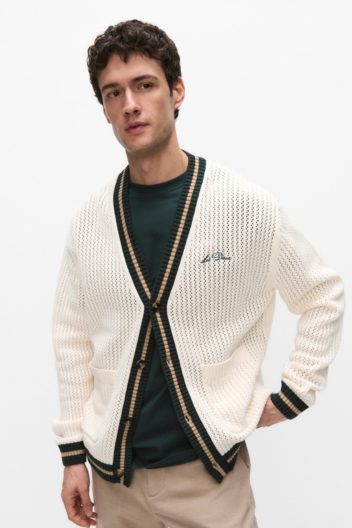 Lace knit cardigan EGGNOG WHITE