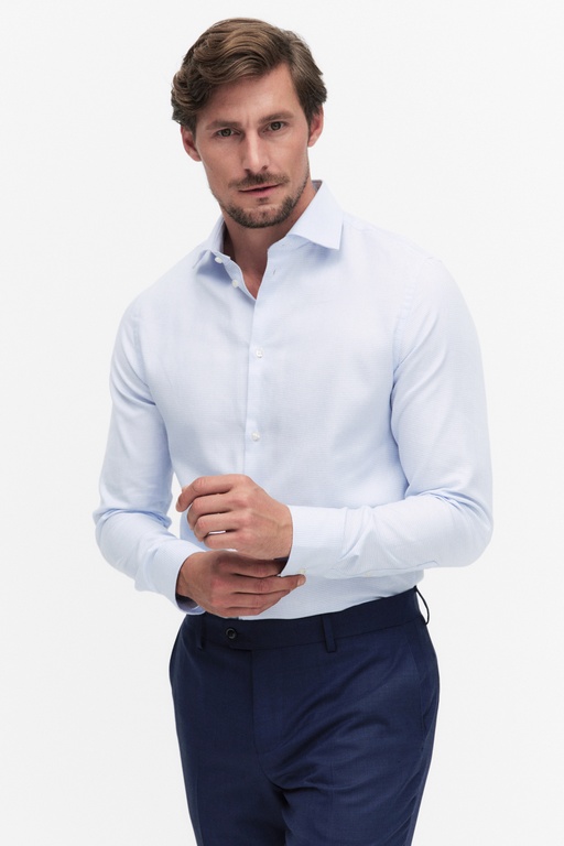 Leon check shirt LT BLUE CHECK