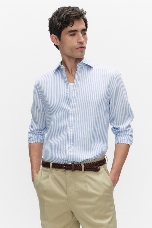 Dante linen shirt BLUE STRIPE