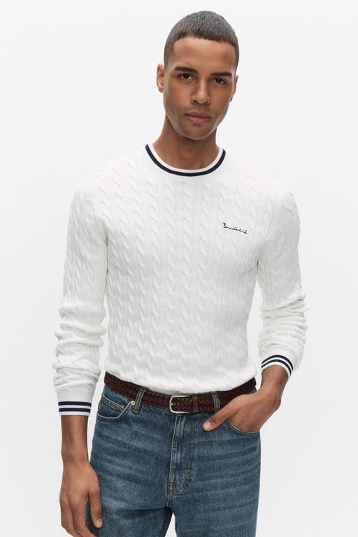 Dave cable crew neck Dave cable crew neck SNOW WHITE