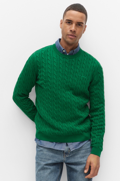 Dave cable crew neck Dave cable crew neck VERDANT GREEN