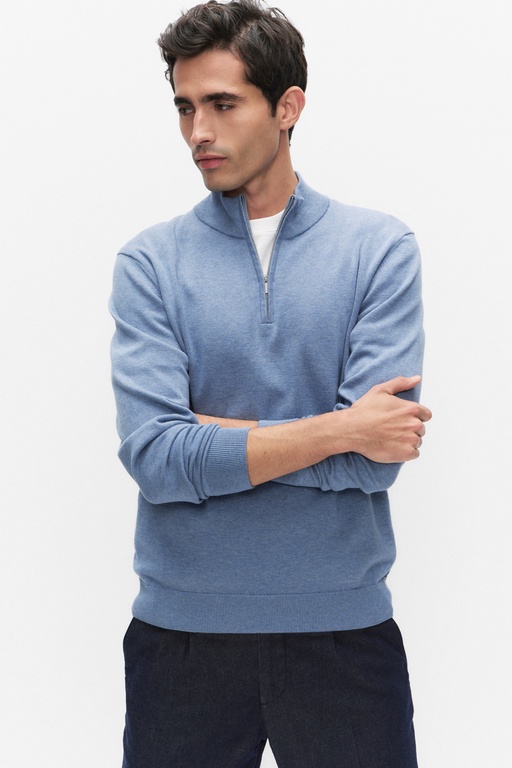 Menton half zip MID BLUE