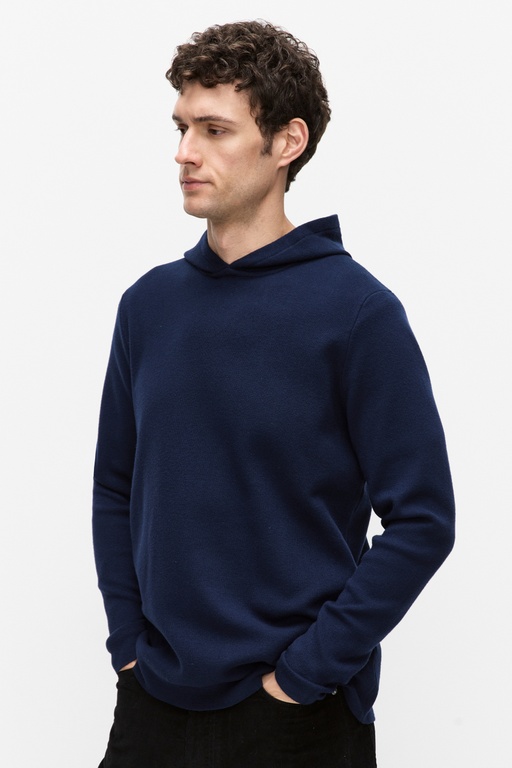 Cedric knt hoodie BLUE