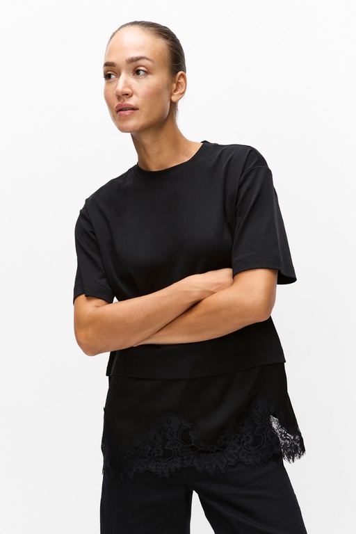 Vaccara lace tee BLACK