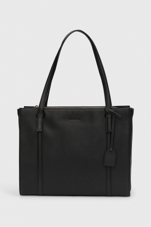 Signature leather tote BLACK