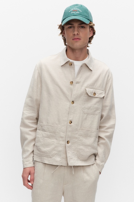 Noah linen shirt jacket Noah linen shirt jacket LIGHT BEIGE